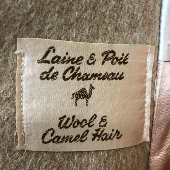 Vintage Wool & Camel Hair Belted Jacket Sz S - Picture 14 of 14